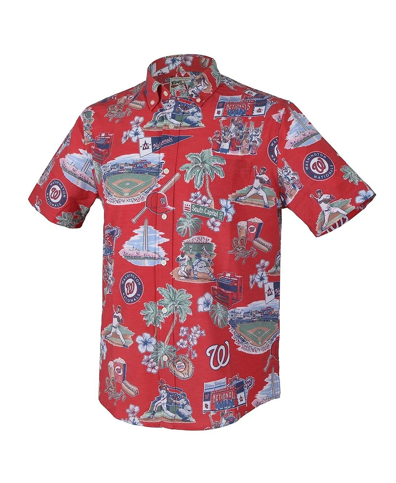 Reyn Spooner Men's Red Washington Nationals Scenic Tri-Blend Button-Down Shirt