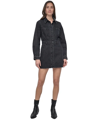Dkny Jeans Women's Button-Down Long-Sleeve Denim Dress - Nsx