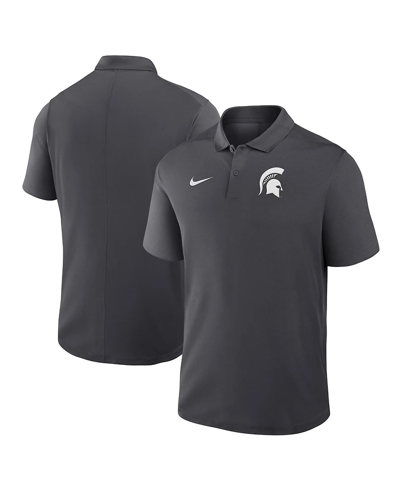 Nike Men's Anthracite Michigan State Spartans Primetime Victory Primary Logo Performance Polo Shirt