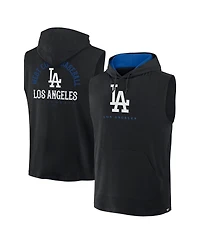 Fanatics Men's Black Los Angeles Dodgers Fire Speed Sleeveless Pullover Hoodie