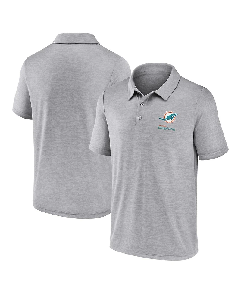 Fanatics Men's Gray Miami Dolphins Making Waves Polo Shirt