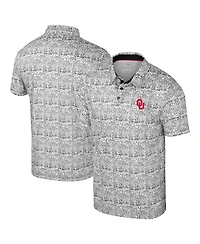 Colosseum Men's Black Oklahoma Sooners It's Time Allover Print Polo Shirt