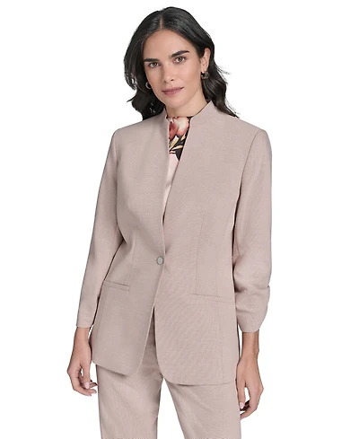 Calvin Klein Petite 3/4-Sleeve One-Button Blazer