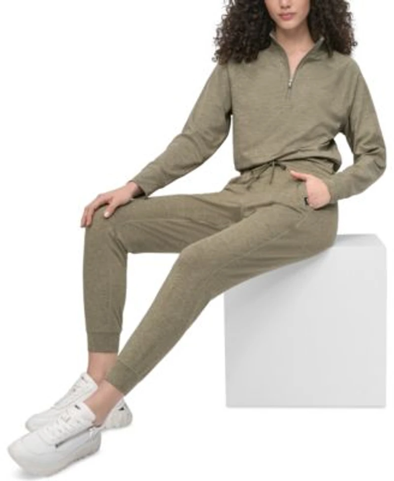 Dkny Sport Womens Space Dyed Half Zip Top Joggers