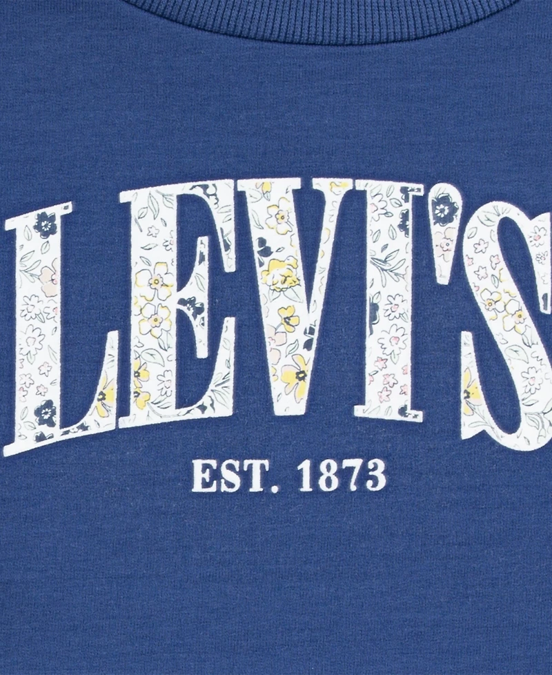 Levi's Toddler Girls 2-Piece Eyelet Crewneck Top and Flared Leggings Set