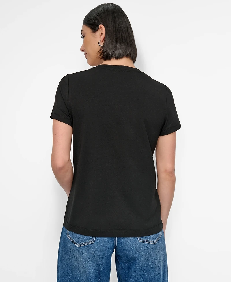Dkny Women's Bow Bridge Conversational Crewneck Tee