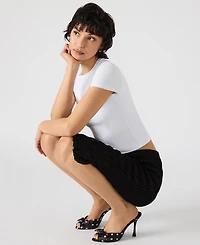 Steve Madden Women's Pull-On Smocked Capri Pants