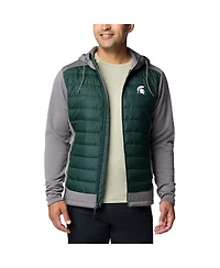 Columbia Men's Green/Gray Michigan State Spartans Out-Shield Hybrid Full-Zip Hoodie Jacket