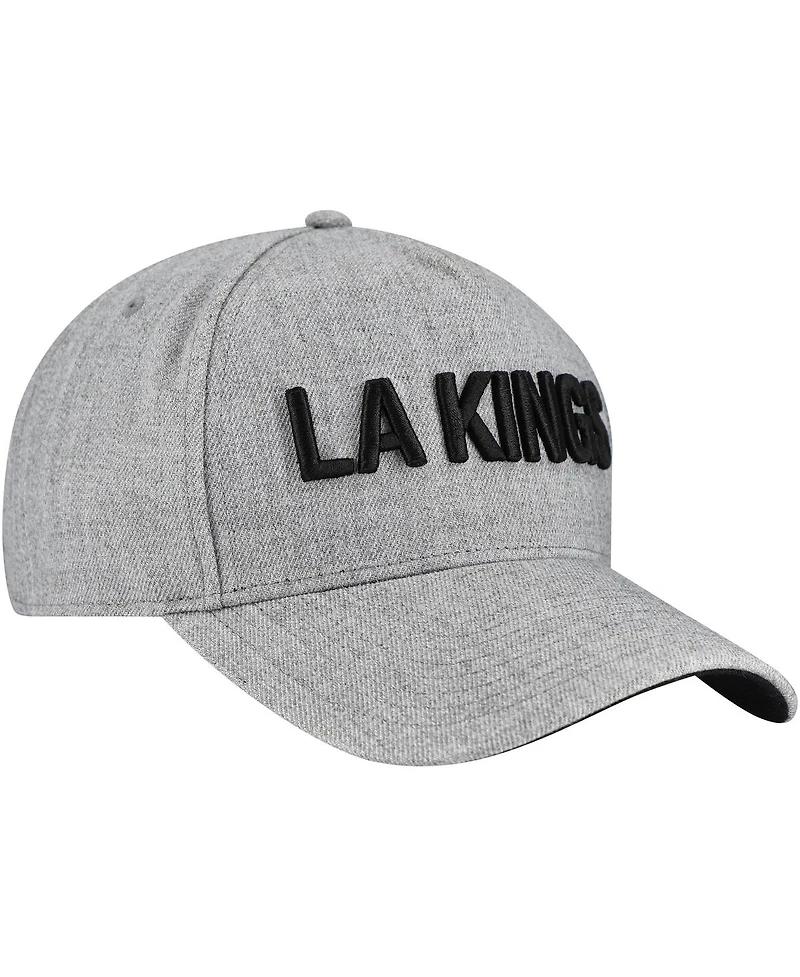 Fanatics Men's Heather Gray Los Angeles Kings Elements A-Frame Leather Strapback Hat