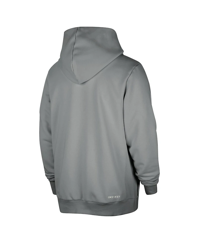 Nike Men's Gray Brooklyn Nets Authentic Standard Issue Full-Zip Hoodie Jacket