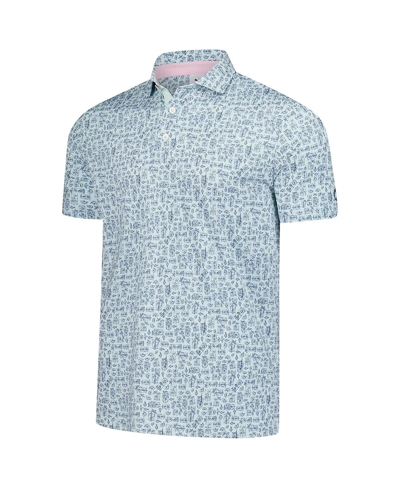 Puma Men's Light Blue Arnold Palmer Mattr Sketch Polo Shirt