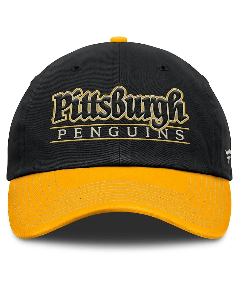 Fanatics Men's Black/Gold Pittsburgh Penguins Heritage Home Ice Two-Tone Adjustable Hat