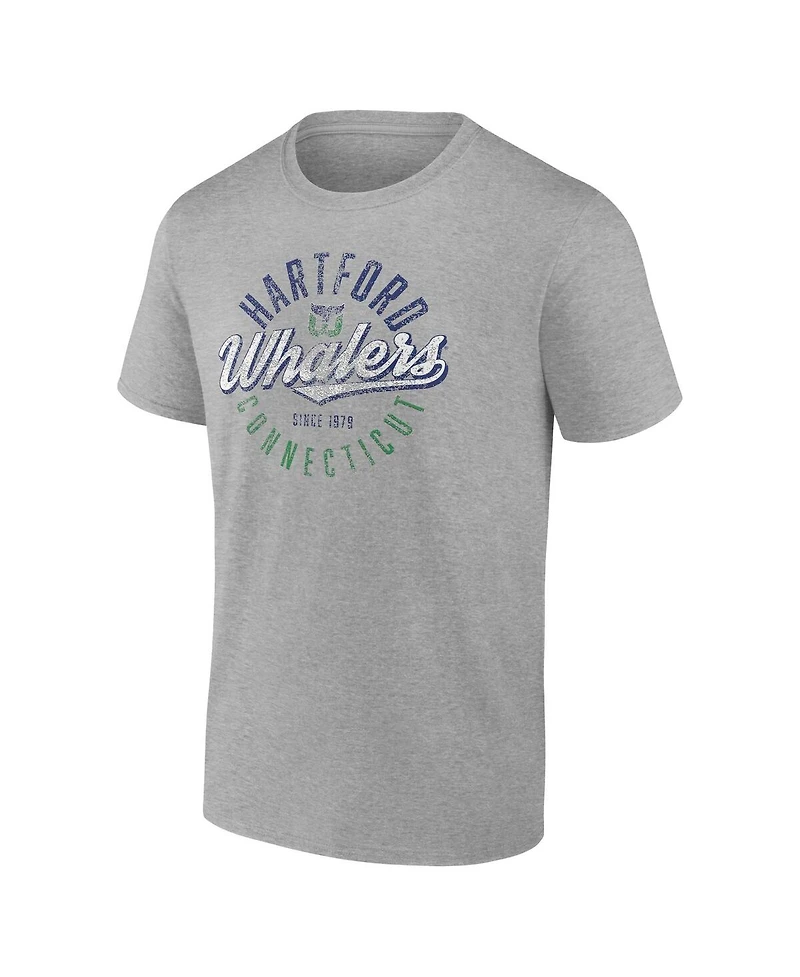 Fanatics Men's Gray Hartford Whalers Emblem T-Shirt