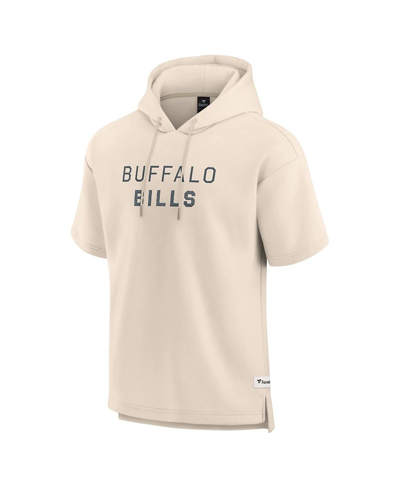 Fanatics Men's Cream Buffalo Bills Elements Future Ground Lettering Short Sleeve Pullover Hoodie