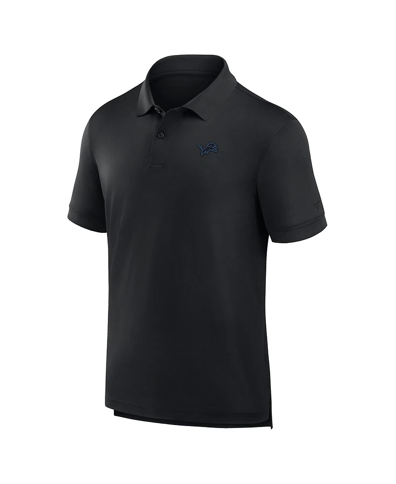 Fanatics Men's Black Detroit Lions Front Office Move Mono Polo Shirt