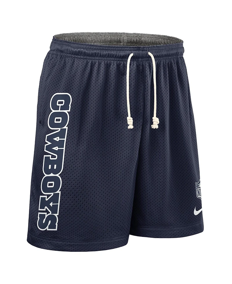 Nike Men's Navy Dallas Cowboys Sideline Reversible Performance Shorts