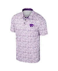 Colosseum Men's Purple Kansas State Wildcats It's Time Allover Print Polo Shirt