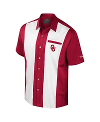 Colosseum Men's Crimson Oklahoma Sooners Strike Bowling Button-Up Shirt