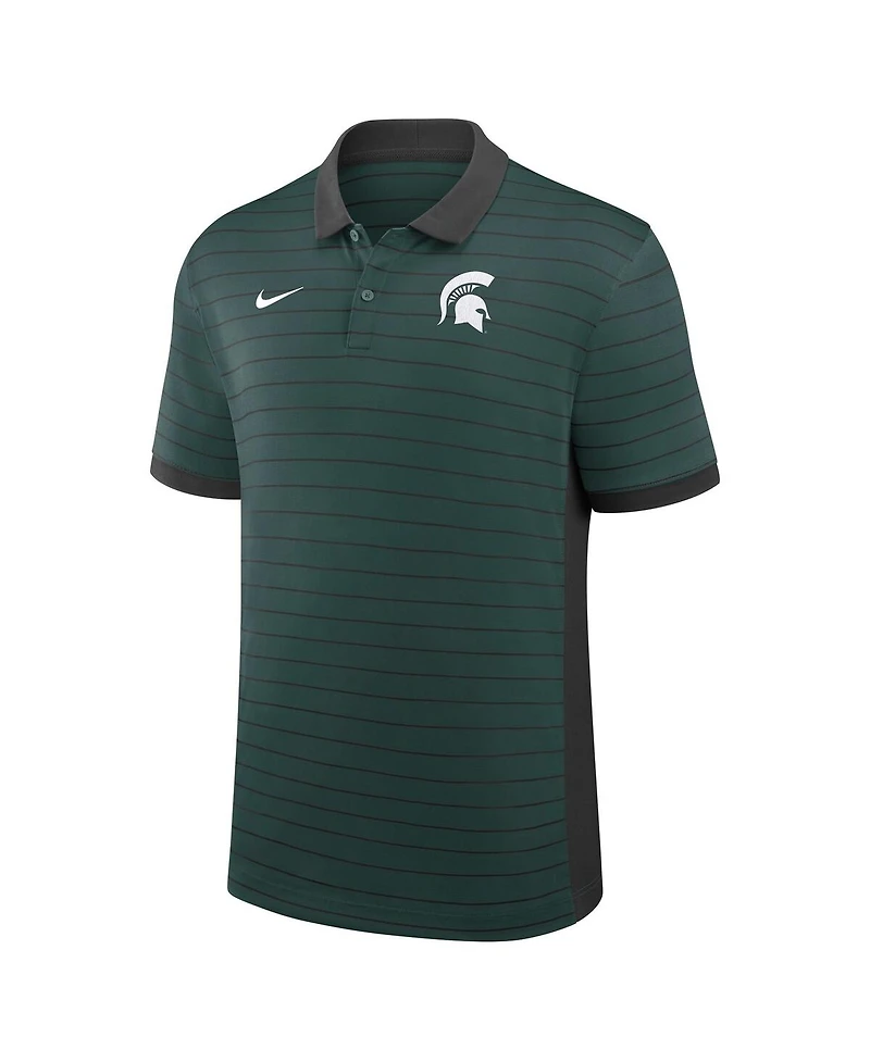Nike Men's Green Michigan State Spartans 2025 Early Season Coaches Sideline Victory Stripe Performance Polo Shirt