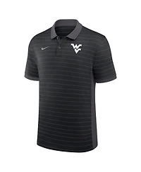 Nike Men's Black West Virginia Mountaineers 2025 Early Season Coaches Sideline Victory Stripe Performance Polo Shirt