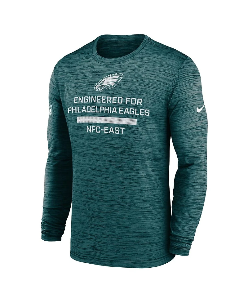 Nike Men's Midnight Green Philadelphia Eagles Sideline Velocity Performance Long Sleeve T-Shirt