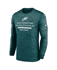 Nike Men's Midnight Green Philadelphia Eagles Sideline Velocity Performance Long Sleeve T-Shirt