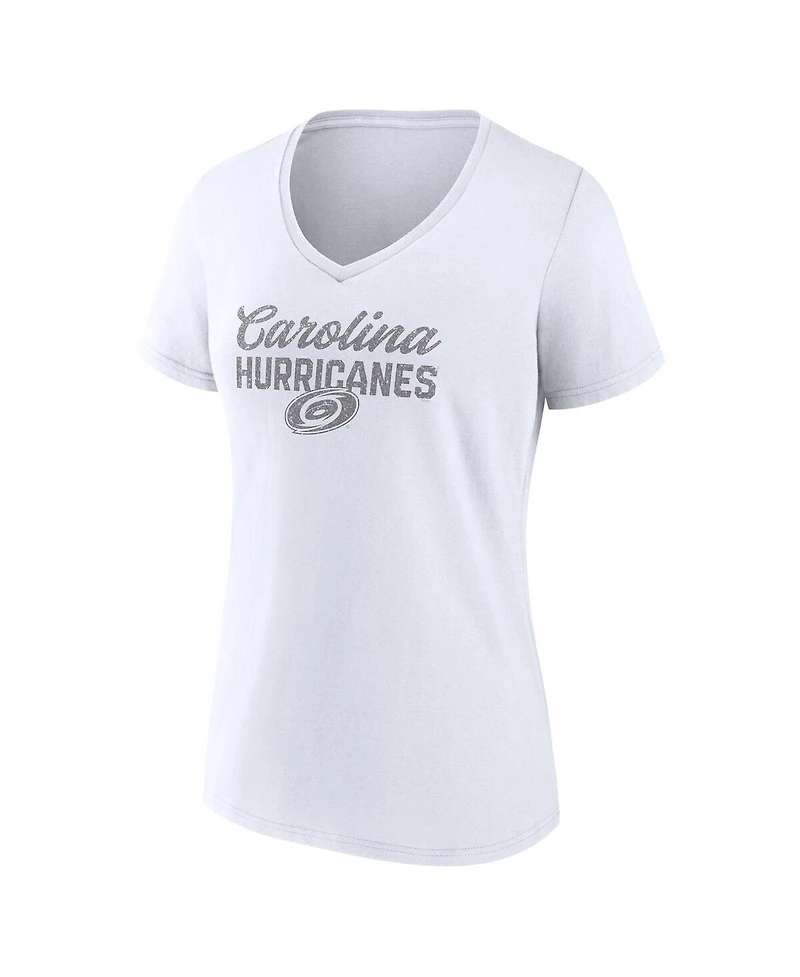 Fanatics Women's Carolina Hurricanes White Out V-Neck T-Shirt