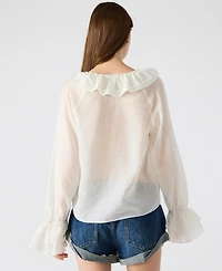 Steve Madden Women's Double-Ruffle Hampton Blouse