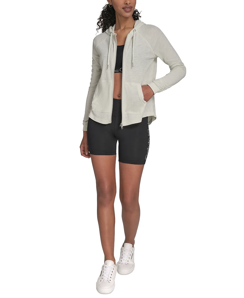 Calvin Klein Performance Ruched-Sleeve Zip Hoodie