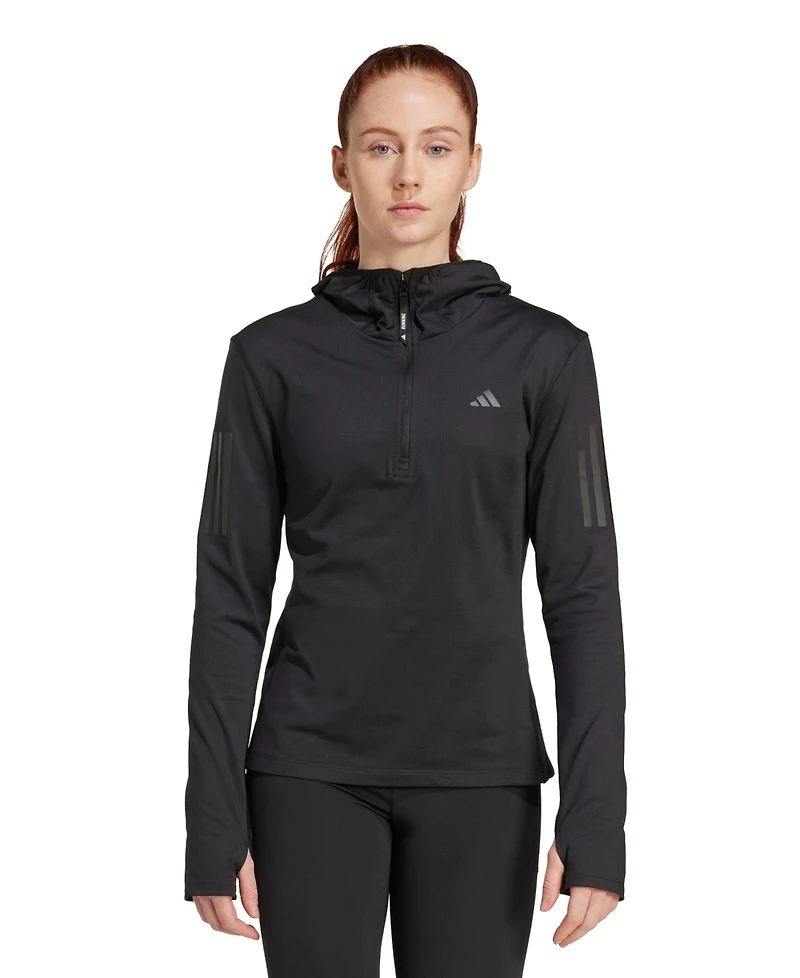 adidas Women's Own The Run Winterized Half-Zip Running Hoodie Sweatshirt