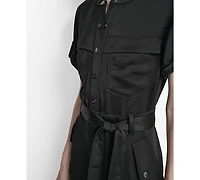 Dkny Women's Glazed Dressing Snap-Front Utility Jumpsuit