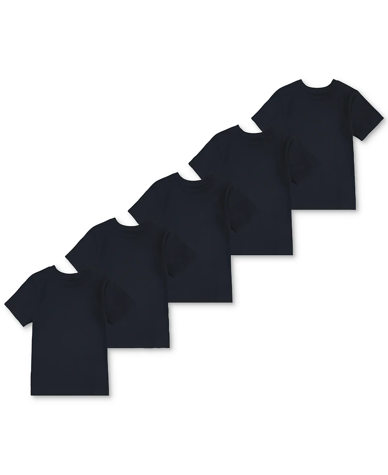 Polo Ralph Lauren Big Boys Crewneck Undershirts, 5 Pack