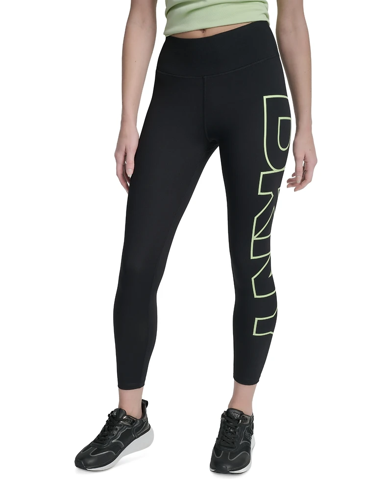 Dkny Sport Women's Logo Balance Compression High-Waist 7/8 Tights