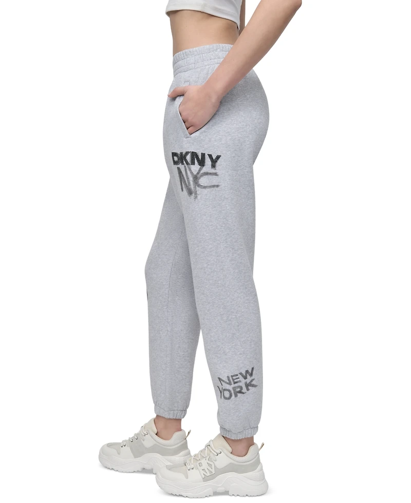 Dkny Sport Women's Graffiti Logo Cotton-Blend Joggers