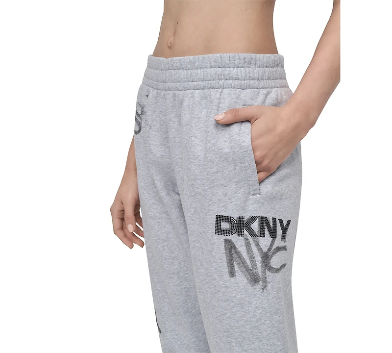 Dkny Sport Women's Graffiti Logo Cotton-Blend Joggers