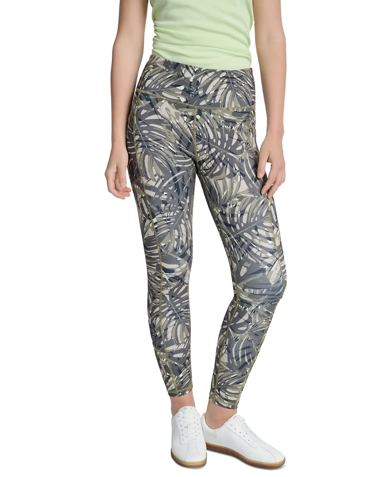 Dkny Sport Women's Printed High-Waist 7/8 Tights