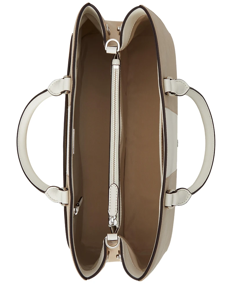 Lauren Ralph Lauren Two-Tone Leather Large Hanna Satchel
