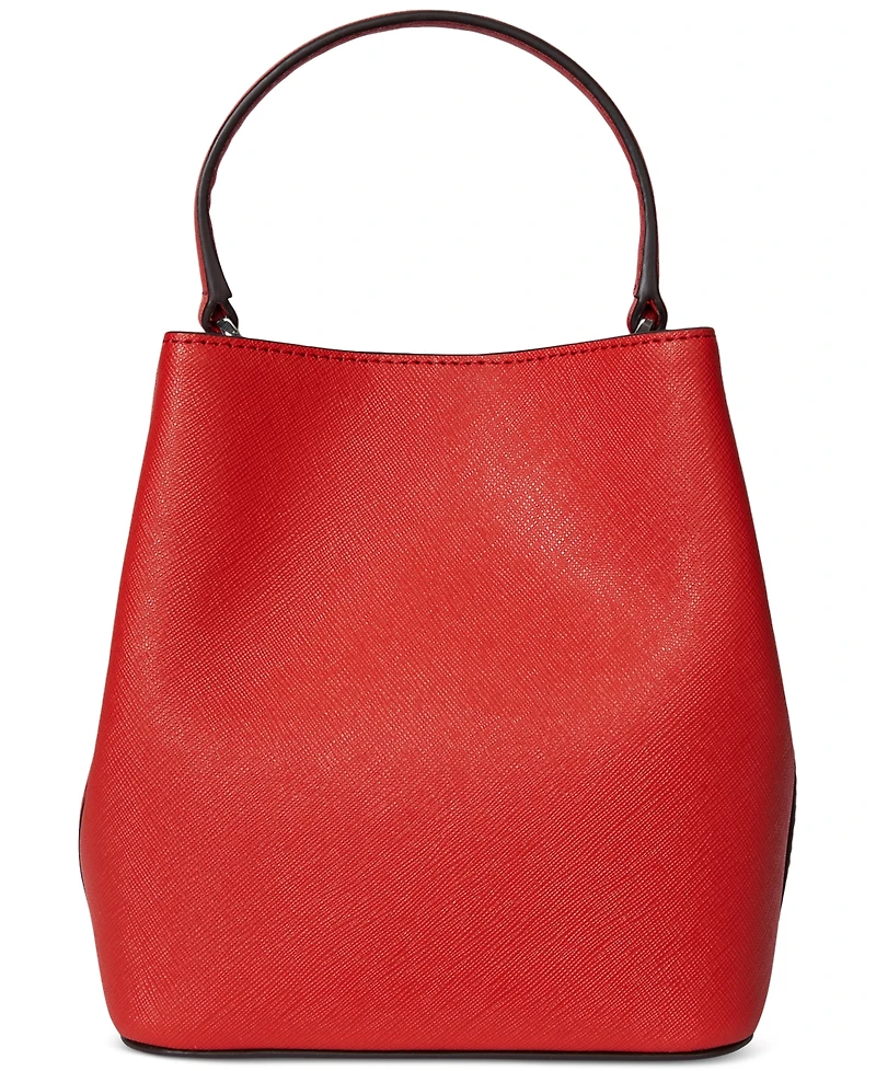 Lauren Ralph Lauren Crosshatch Leather Mini Reese Bucket Bag