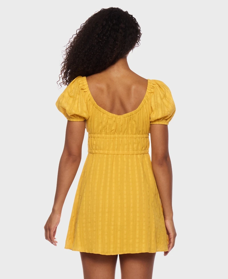 B Darlin Juniors' Short-Sleeve Fit & Flare Dress