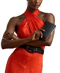 Lauren Ralph Lauren Woven Leather Small Franki Clutch