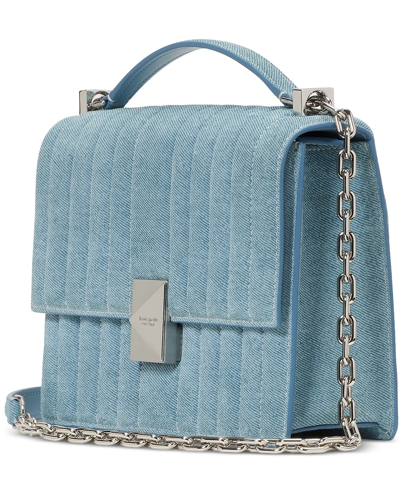 kate spade new york Deco Denim Chain Leather Shoulder Bag