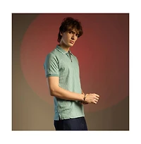 Campus Sutra Men's Sea Green Crevice-Lined T-Shirt