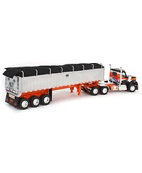 First Gear Dcp 1/64 Black and Orange Kenworth W990 with Chrome Mac Coal End Dump Trailer