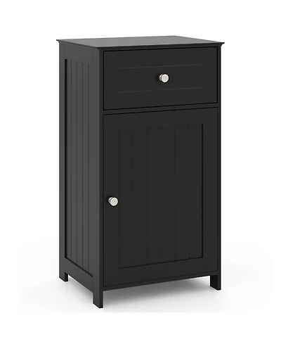 Slim Bathroom Storage Cabinet – Drawer, Single Door & Adjustable Shelf