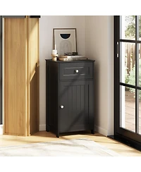 Slim Bathroom Storage Cabinet – Drawer, Single Door & Adjustable Shelf