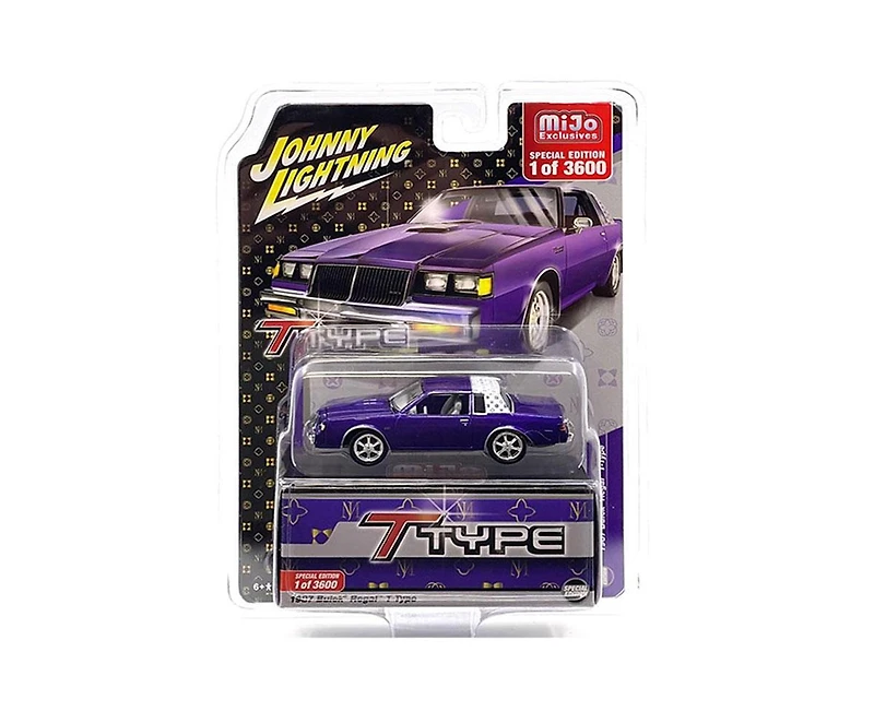 1/64 Johnny Lightning 1987 Buick Regal T-Type Custom, Metallic Purple