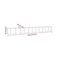 Garden Raised Bed Powder-coated Steel 173.2"x31.5"x14.2" Gray