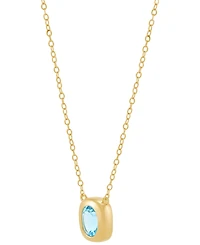 2-Pc. Set Swiss Blue Topaz Bezel Pendant Necklace & Matching Stud Earrings (1-3/4 ct. t.w.) in 14k Gold-Plated Sterling Silver