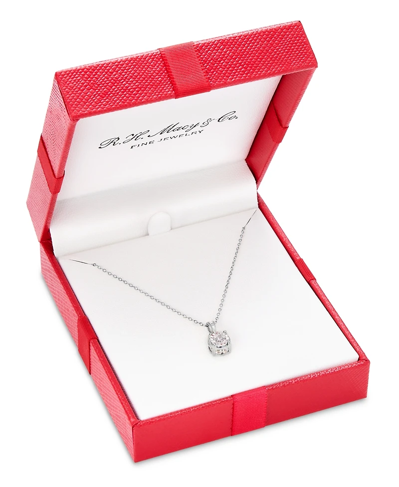 TruMiracle Diamond 18" Pendant Necklace (1/2 ct. t.w.) 14k White, Yellow, or Rose Gold