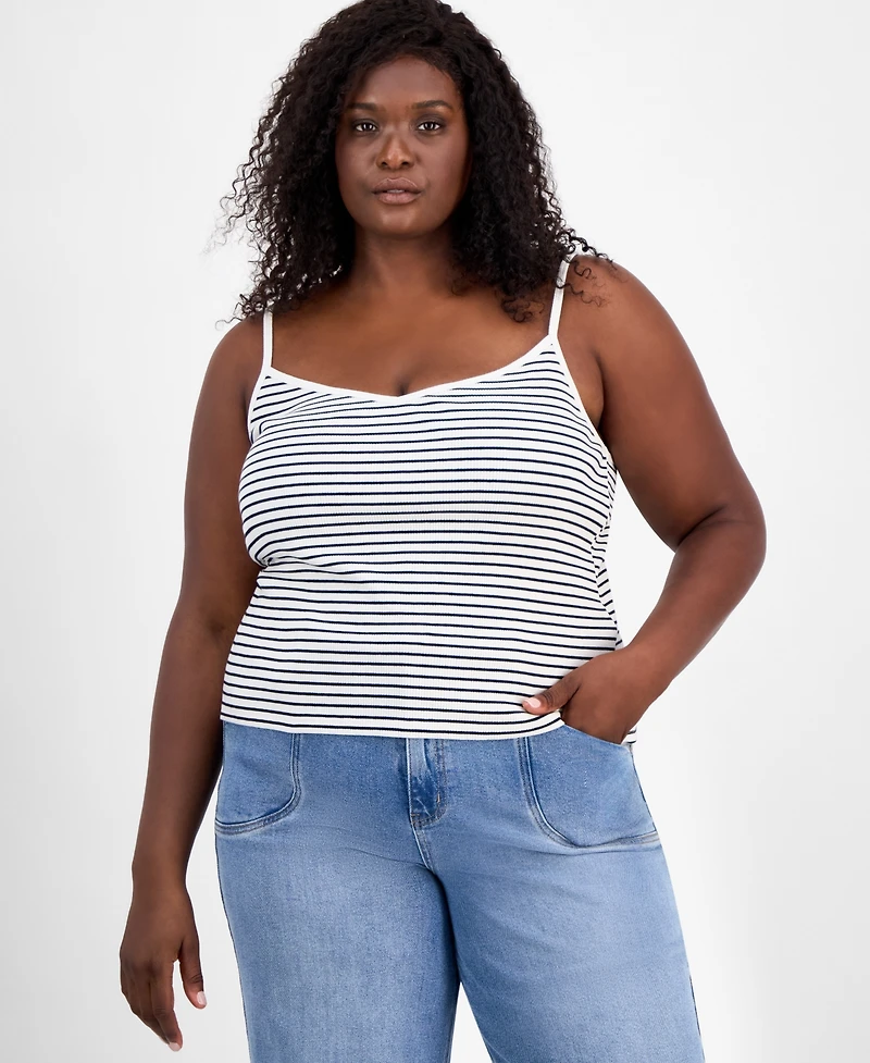 On 34th Trendy Plus Striped Camisole Tank Top, Macy's Exclusive